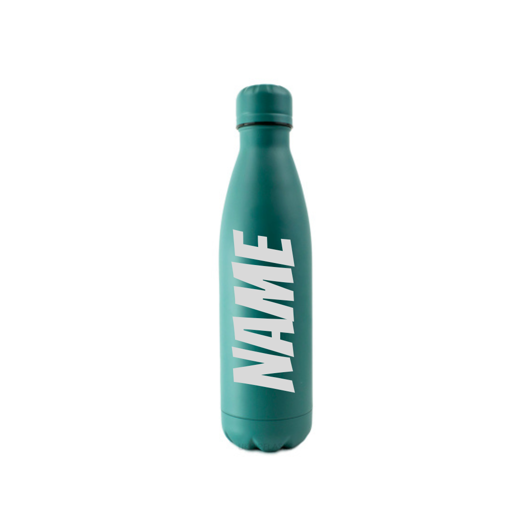 Personalised Gift: Steel Water Bottle, Any Club Name & Any Name