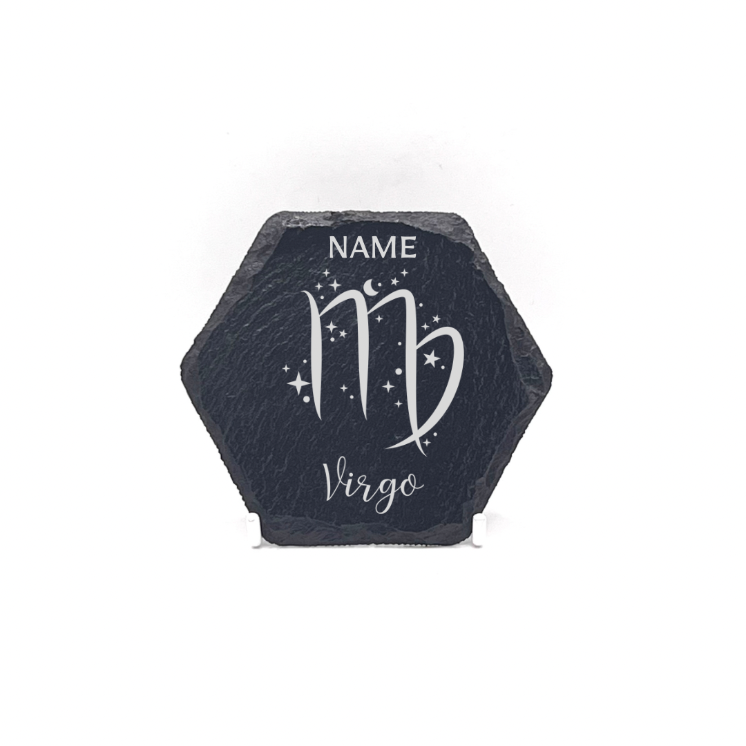 Personalised Gift: Personalised, Slate Coaster, Sign of the Zodiac, Star Sign & Any Name