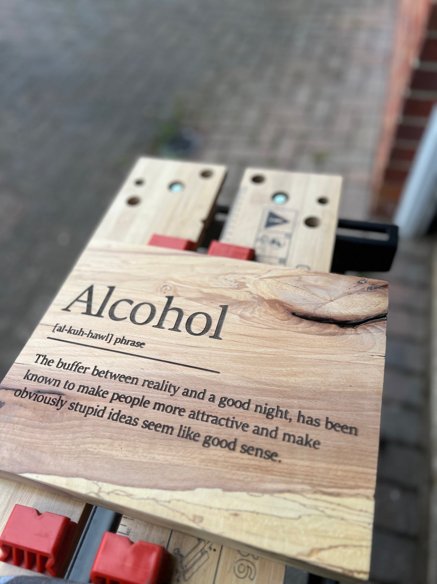Personalised Gift: Handmade & Hand-finished, Wooden Art, Alcohol Definition, Funny