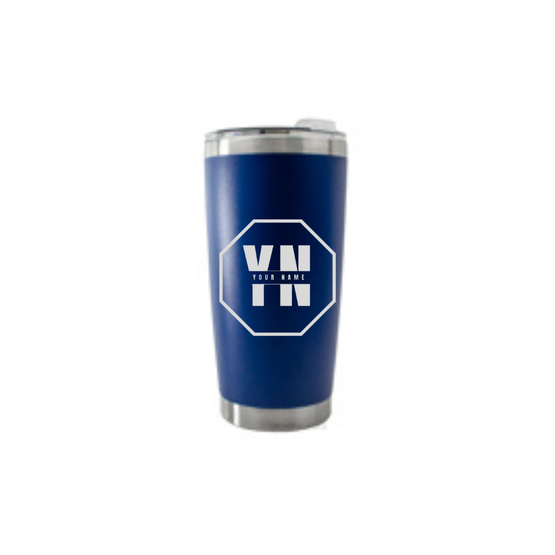 Personalised Gift: Thermal Travel Mug, Logo Design, Your Name & Initials