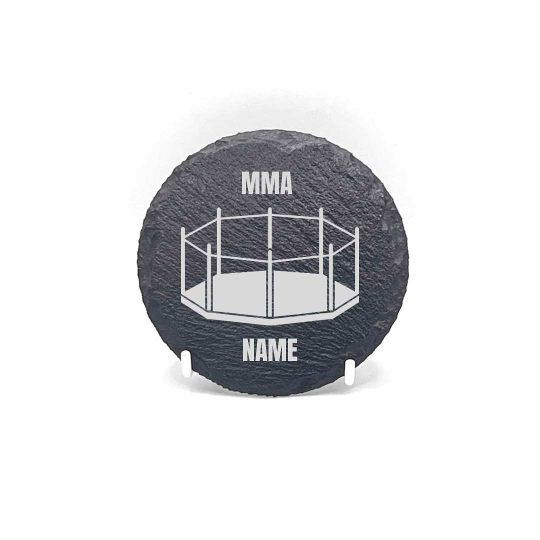 Personalised Gift: Slate Coaster, MMA, Mixed Martial Arts, UFC, Design & Any Name