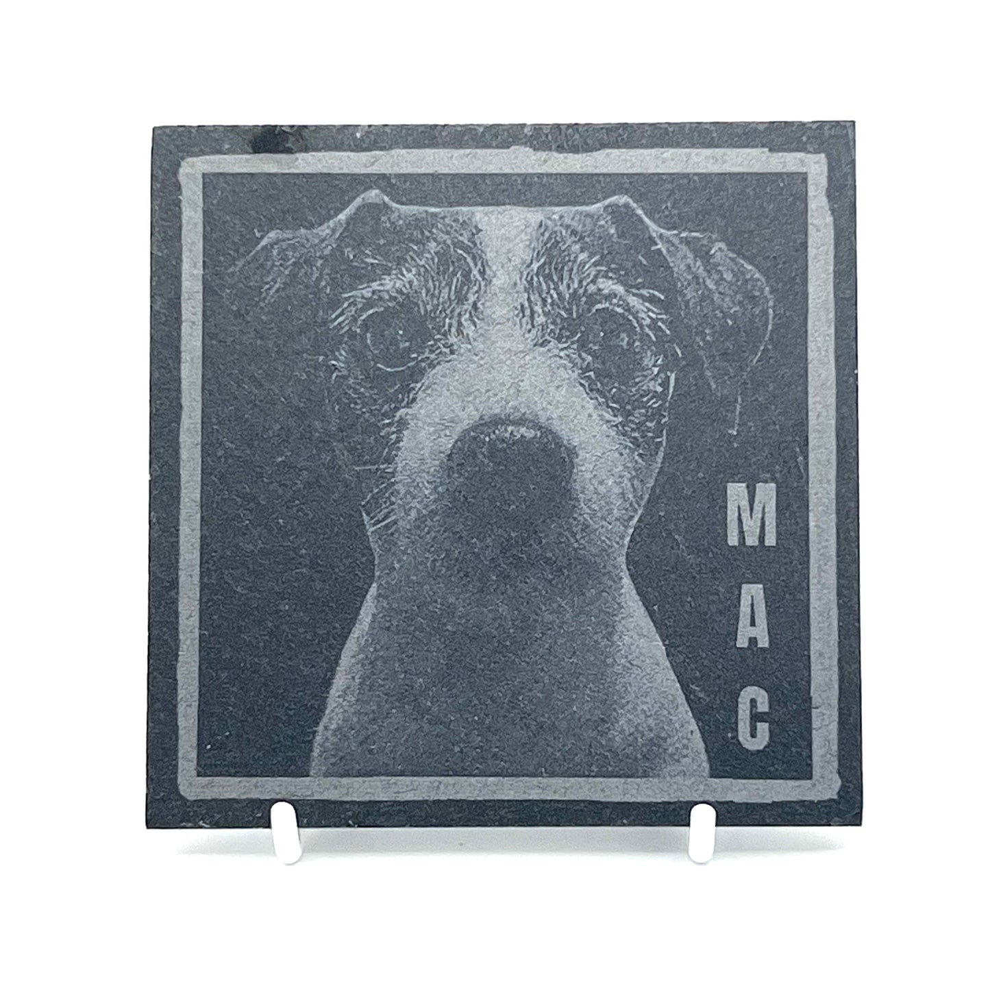 Personalised Gift: Slate Coaster, Your Pet & Name, Dog, Cat, Rabbit, Fish, Hamster, Lizard