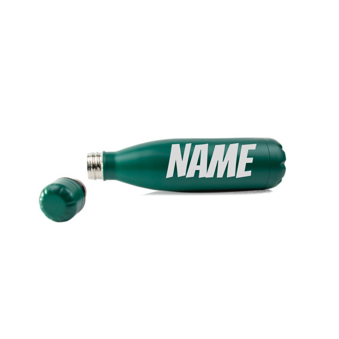 Personalised Gift: Steel Water Bottle, Any Club Name & Any Name