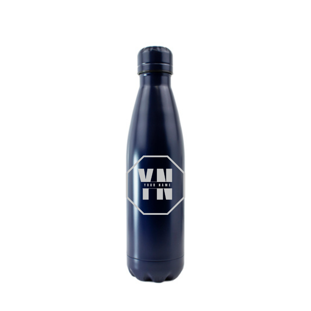 Personalised Gift: Steel Water Bottle, Personalised with Any Name & Initials
