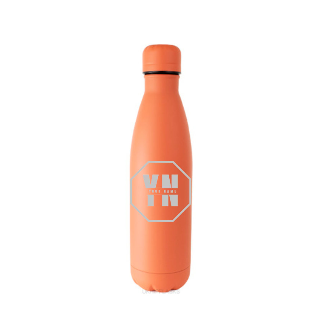 Personalised Gift: Steel Water Bottle, Personalised with Any Name & Initials
