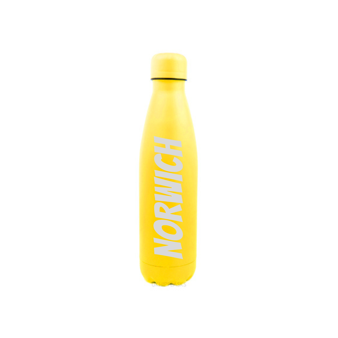 Personalised Gift: Steel Water Bottle, Any Club Name & Any Name