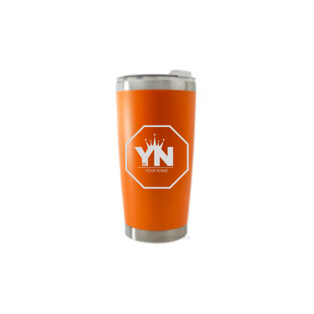 Personalised Gift: Thermal Travel Mug, Logo Design, Your Name & Initials