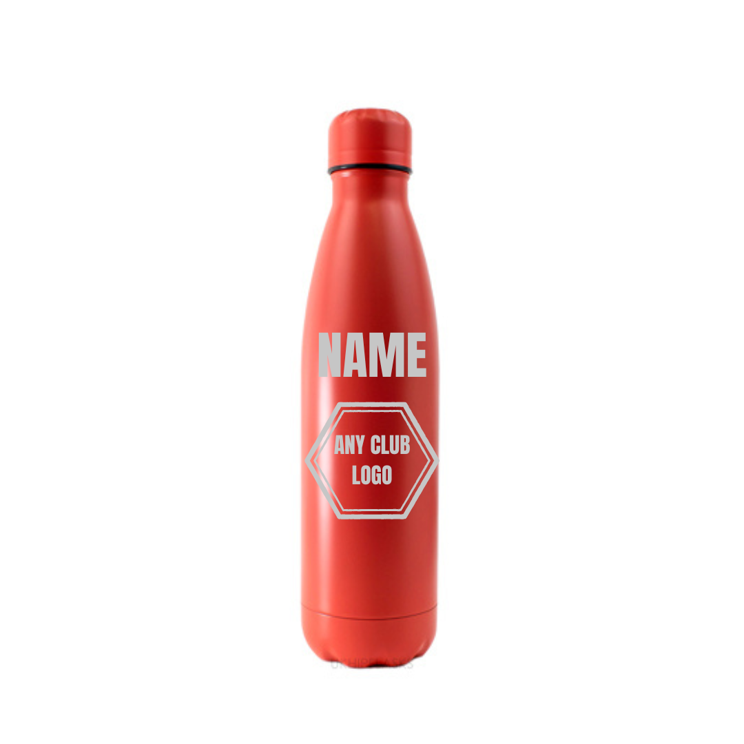 Personalised Gift: Gym Logo Steel Water Bottle, Personalised with Any Name & Any Gym Logo