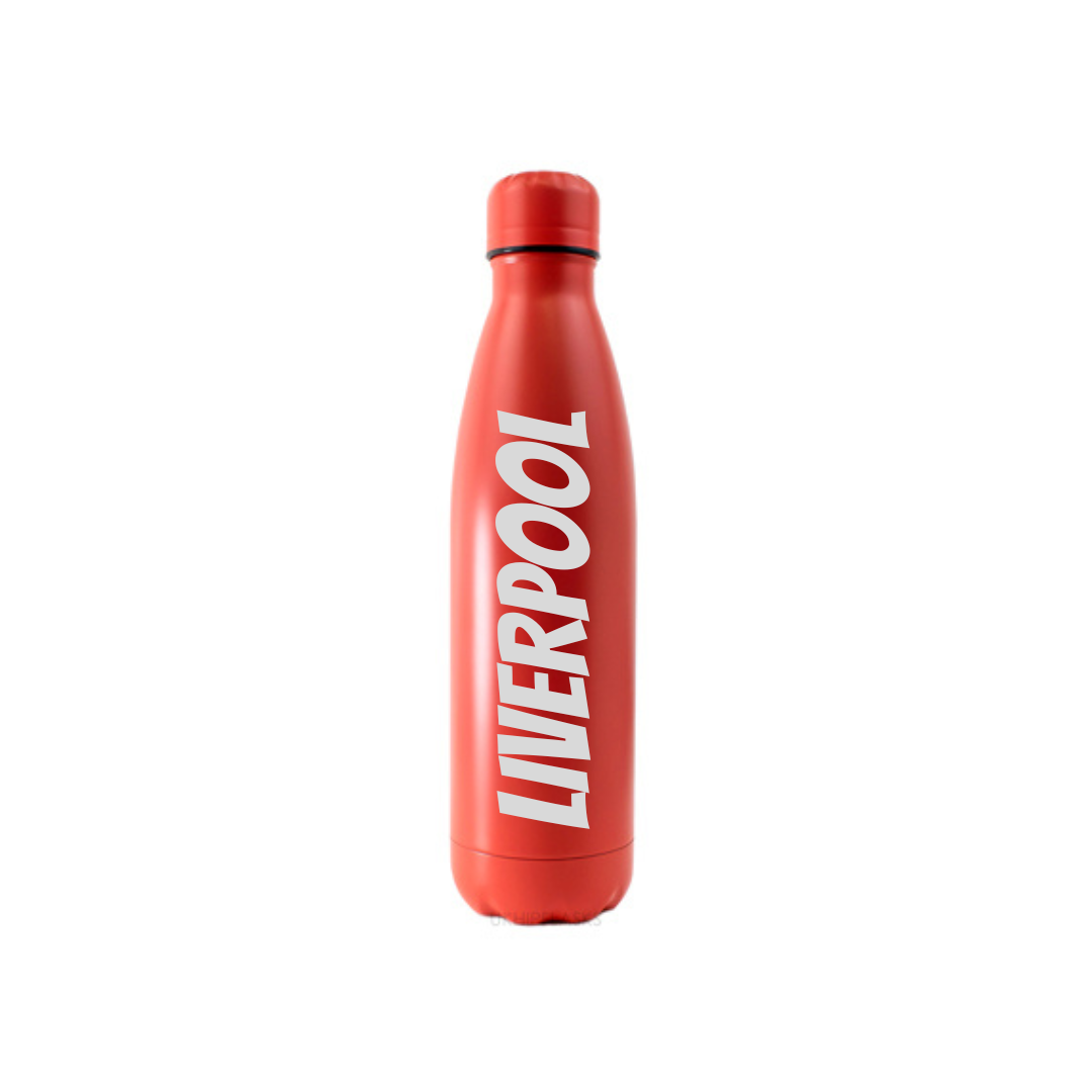 Personalised Gift: Steel Water Bottle, Any Club Name & Any Name