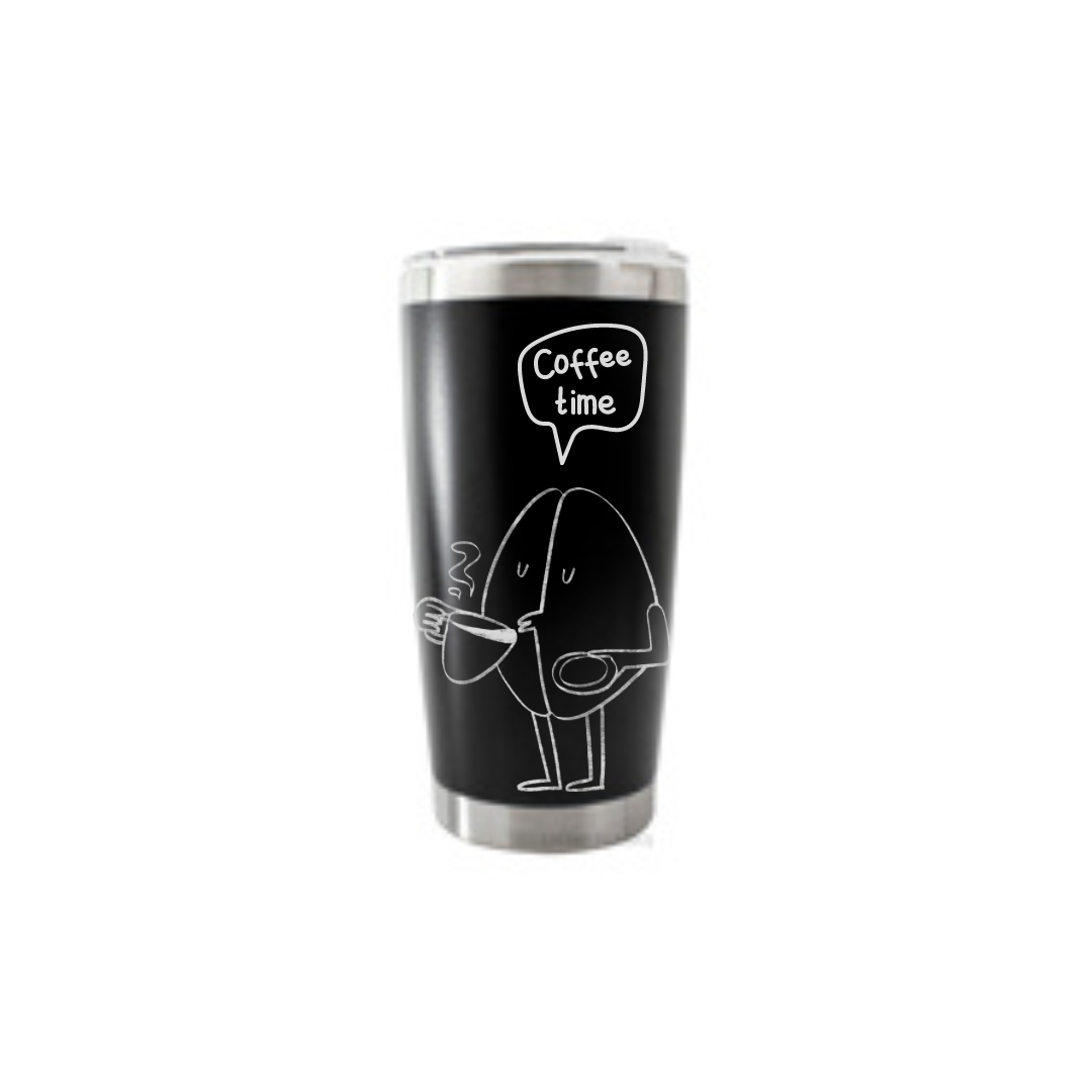 Personalised Gift: Thermal Travel Mug, Coffee Time Design