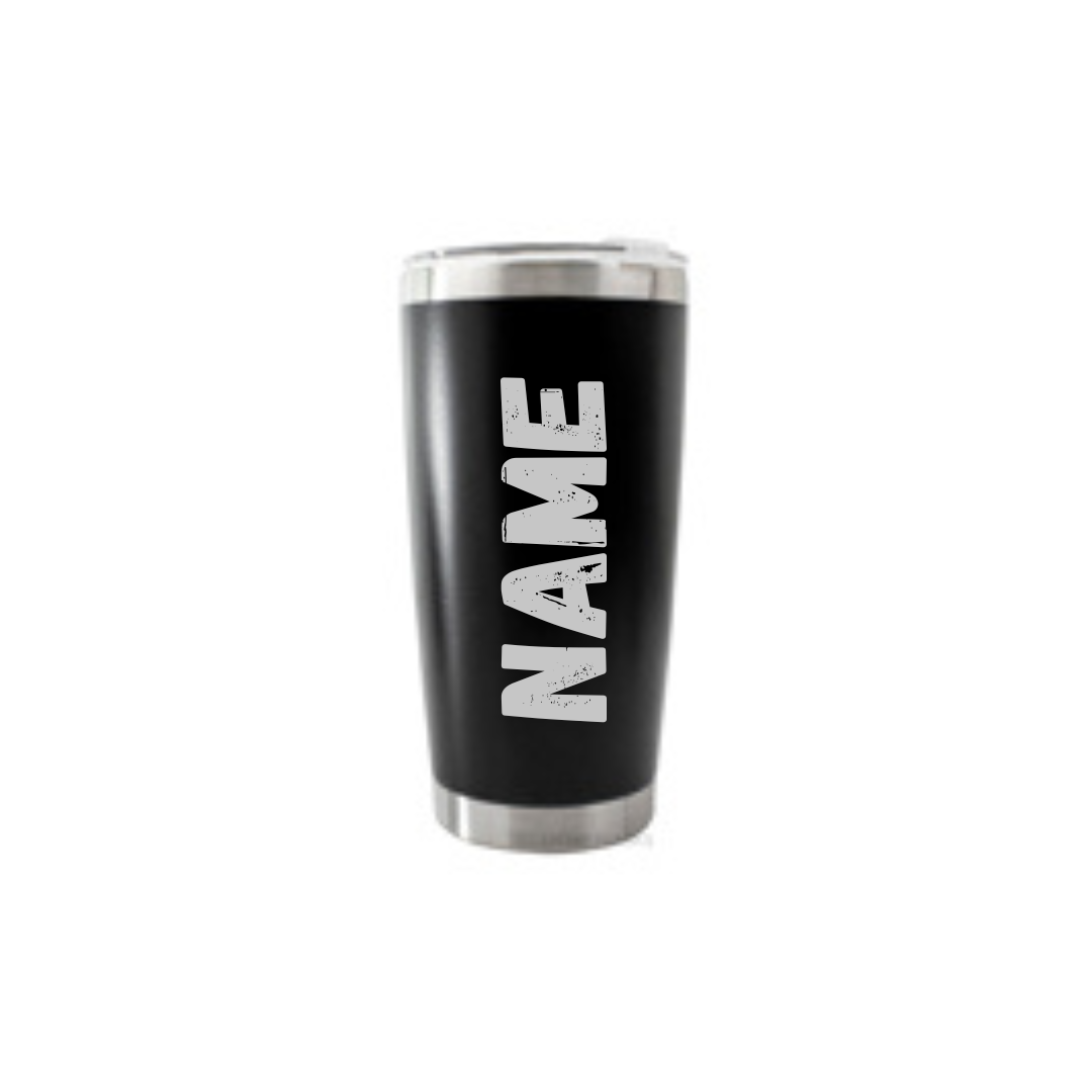 Personalised Gift: Thermal Travel Mug, VW, Happy Camper Design