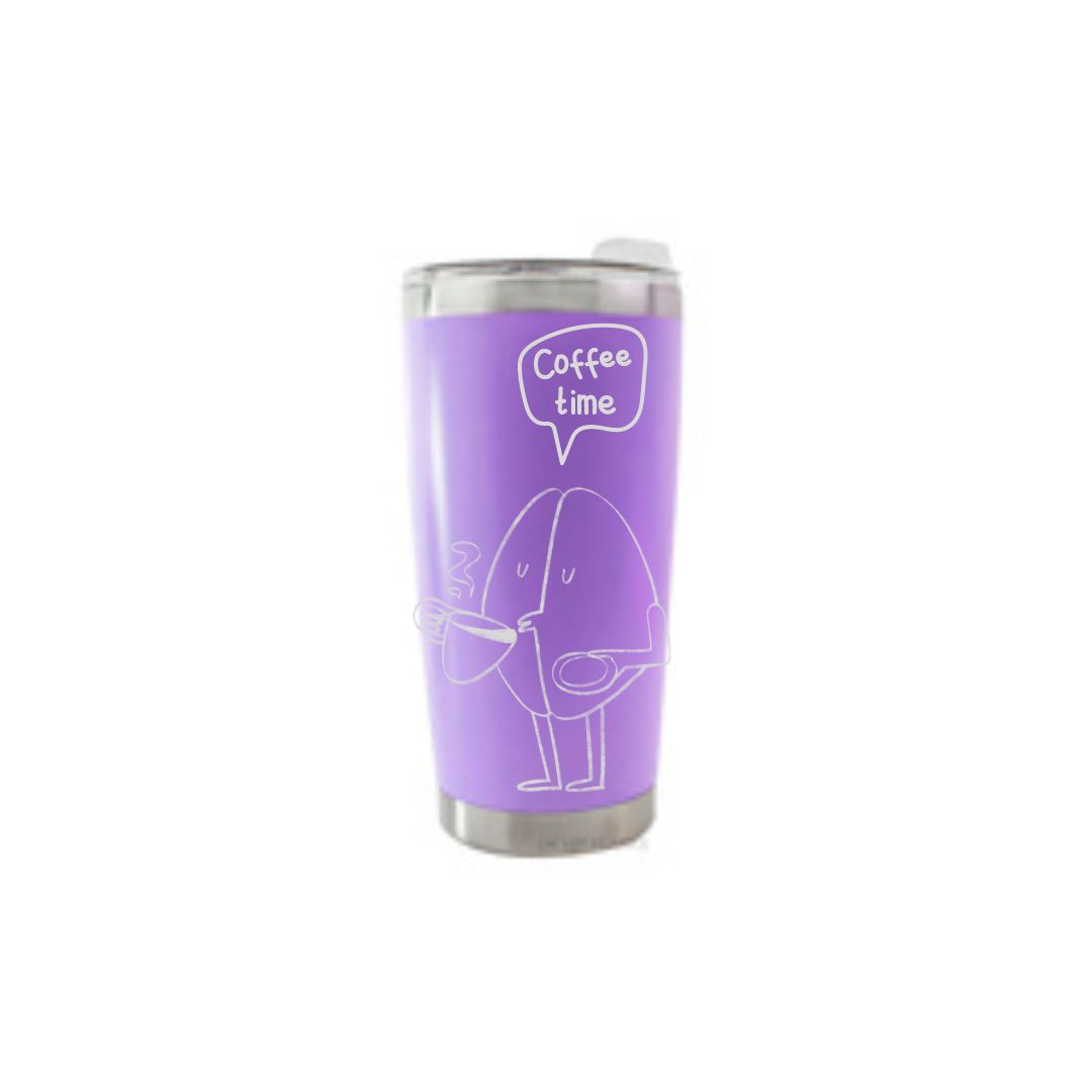 Personalised Gift: Thermal Travel Mug, Coffee Time Design