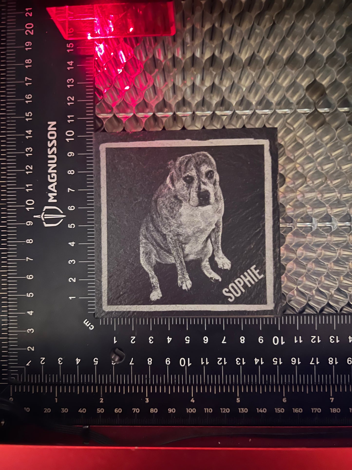 Personalised Gift: Slate Coaster, Your Pet & Name, Dog, Cat, Rabbit, Fish, Hamster, Lizard