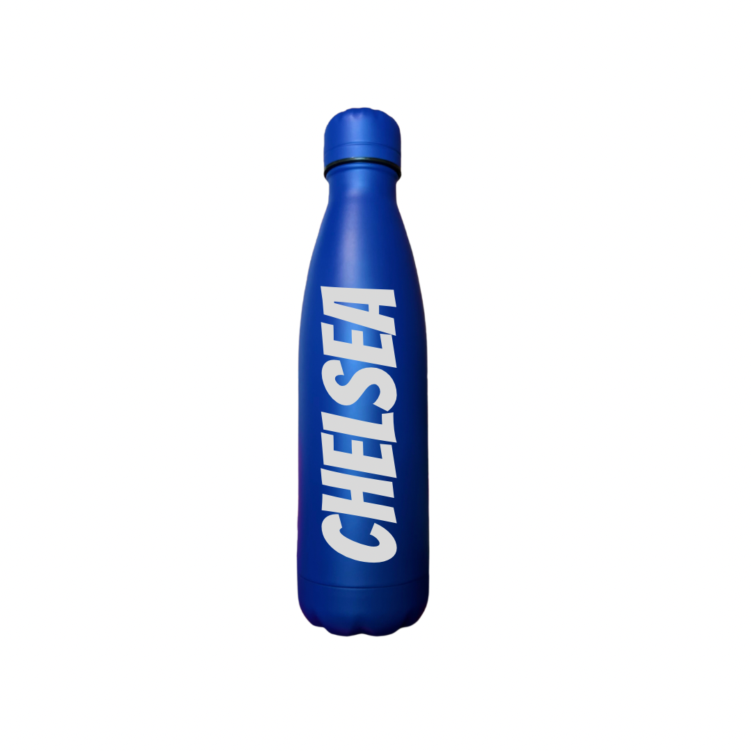 Personalised Gift: Steel Water Bottle, Any Club Name & Any Name