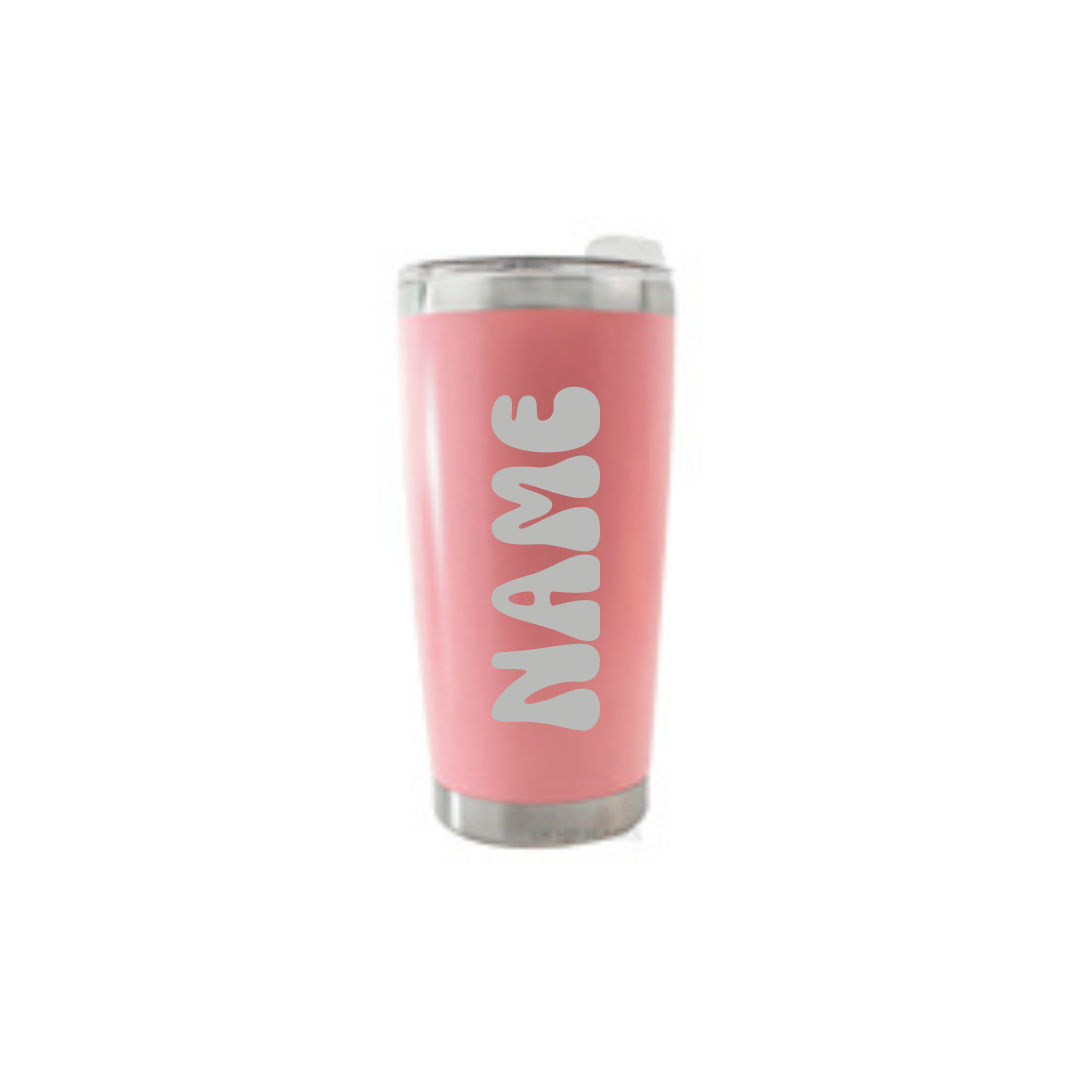 Personalised Gift: Thermal Travel Mug, Happy Birthday Design