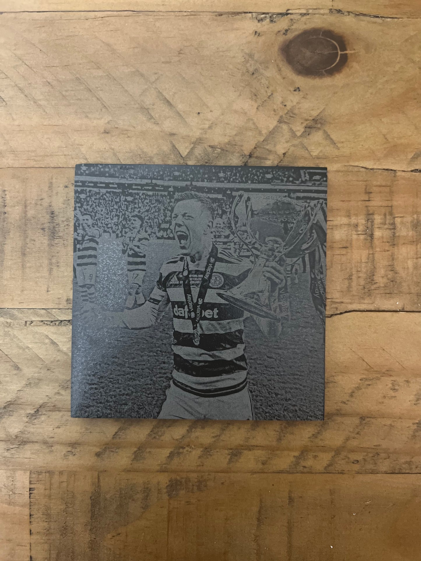 Personalised Gift: Celtic Champions Slate Coaster Gift Set, With Box