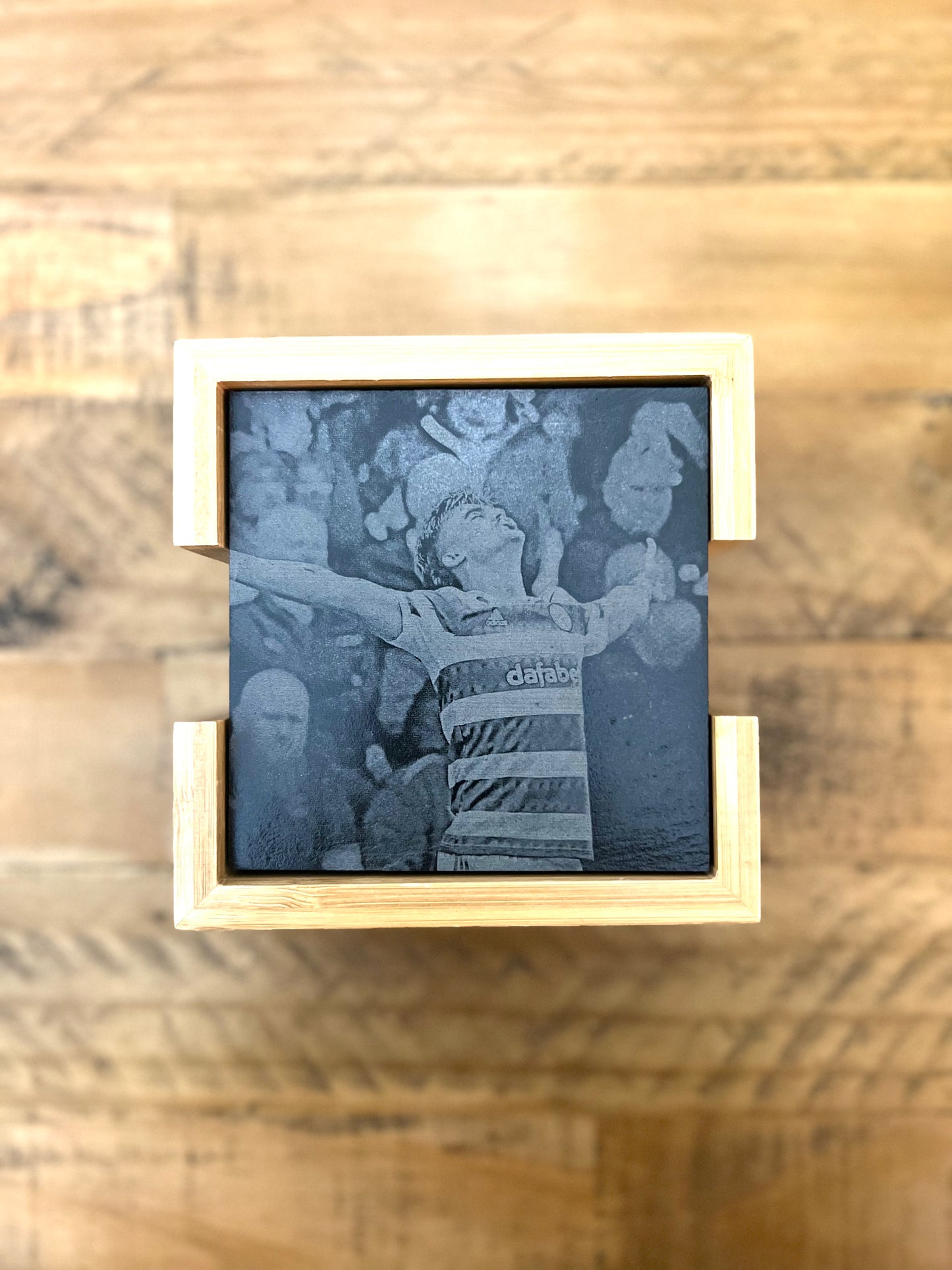 Personalised Gift: Celtic Champions Slate Coaster Gift Set, With Box