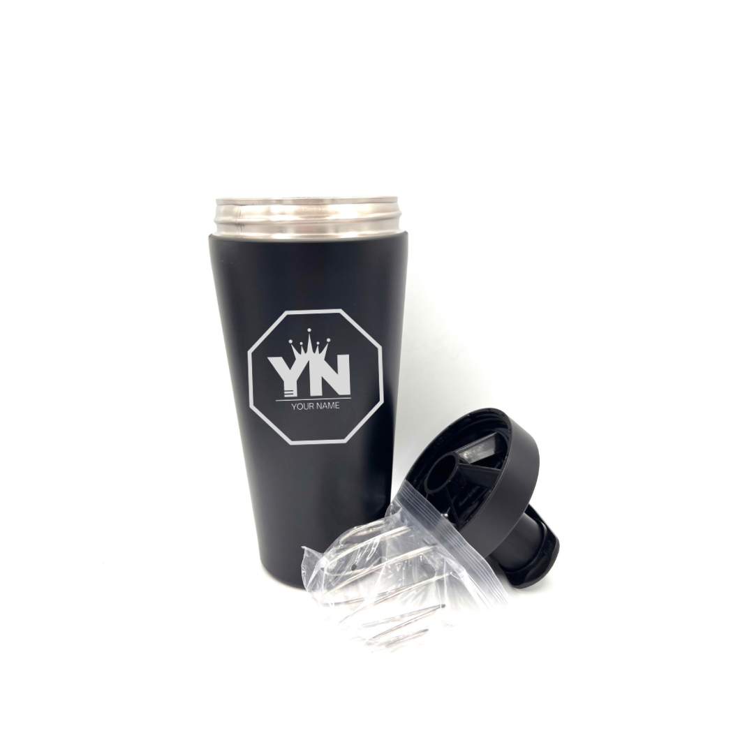 Personalised Gift: Custom Steel Protein Shaker, Fitness Gift, Gym Gift, Any Name & Initials