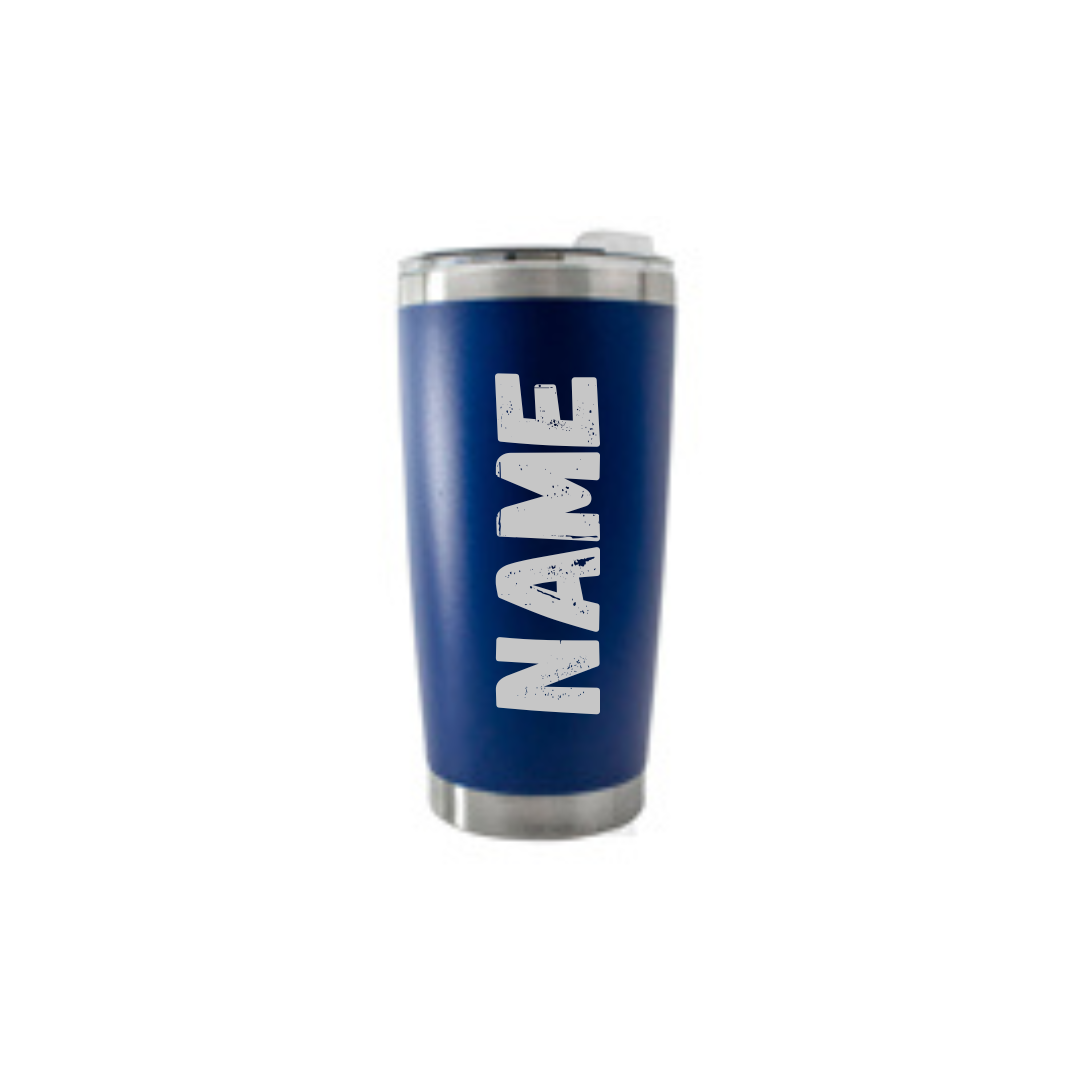 Personalised Gift: Thermal Travel Mug, VW, Happy Camper Design