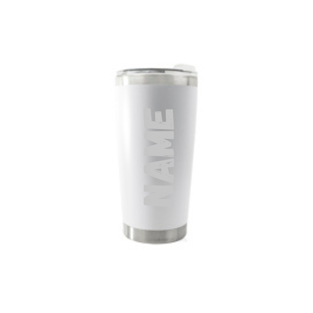 Personalised Gift: Thermal Travel Mug, VW, Happy Camper Design