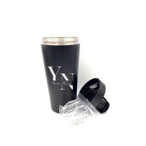 Personalised Gift: Custom Steel Protein Shaker, Fitness Gift, Gym Gift, Any Name & Initials