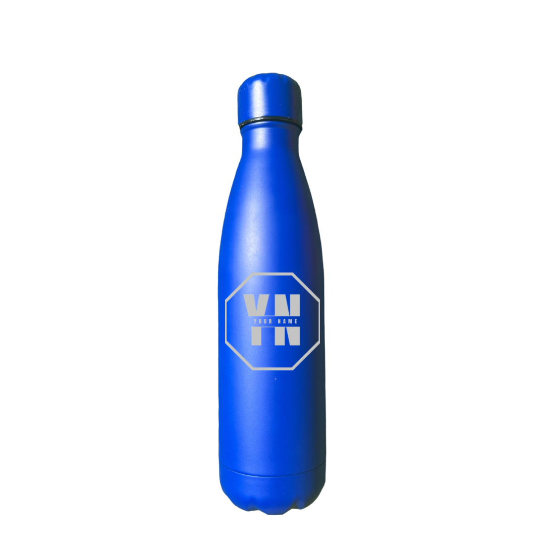 Personalised Gift: Steel Water Bottle, Personalised with Any Name & Initials