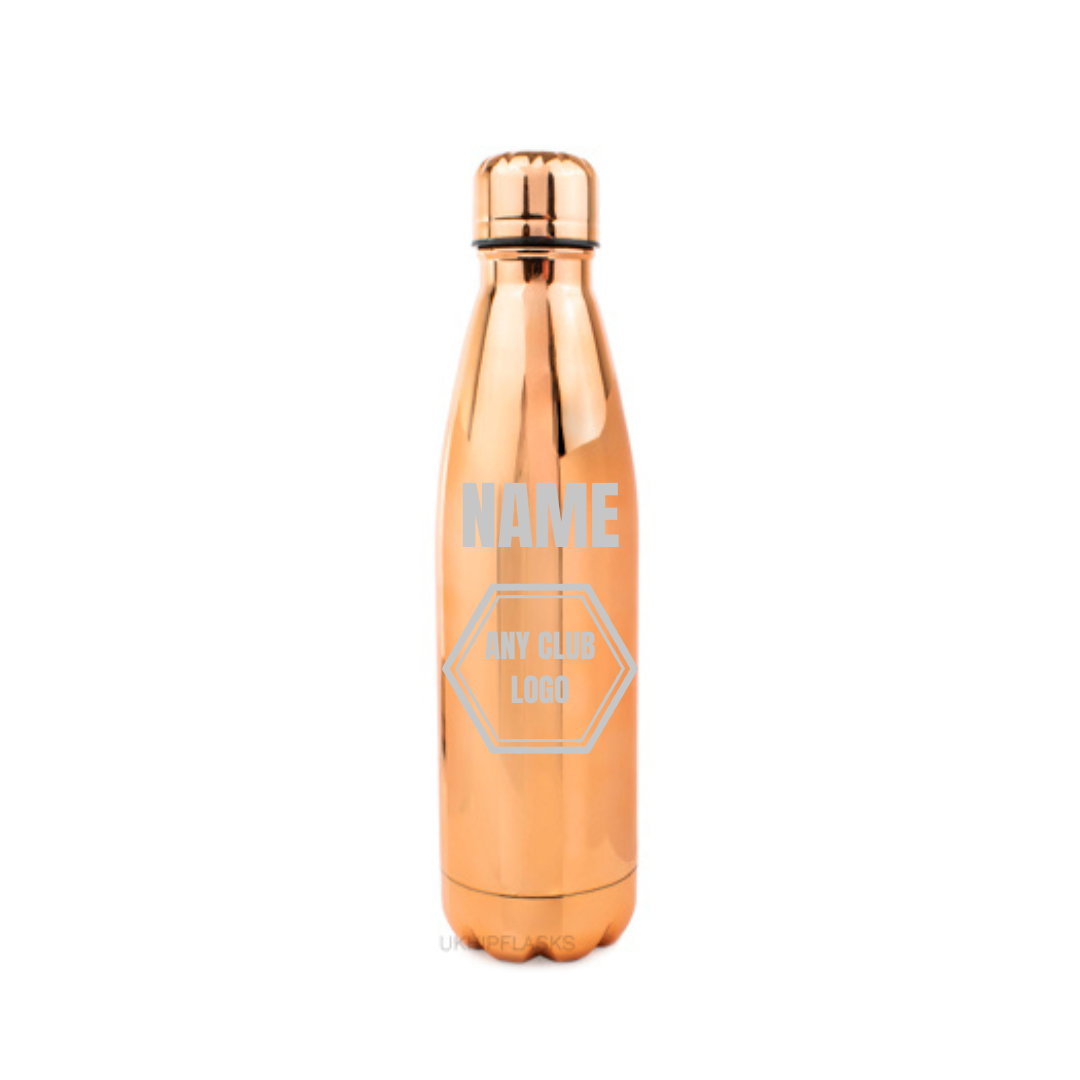 Personalised Gift: Gym Logo Steel Water Bottle, Personalised with Any Name & Any Gym Logo