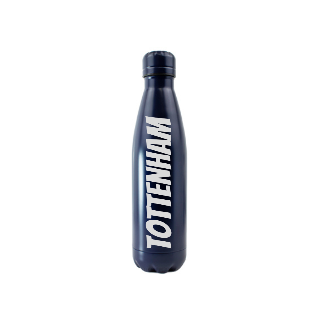 Personalised Gift: Steel Water Bottle, Any Club Name & Any Name