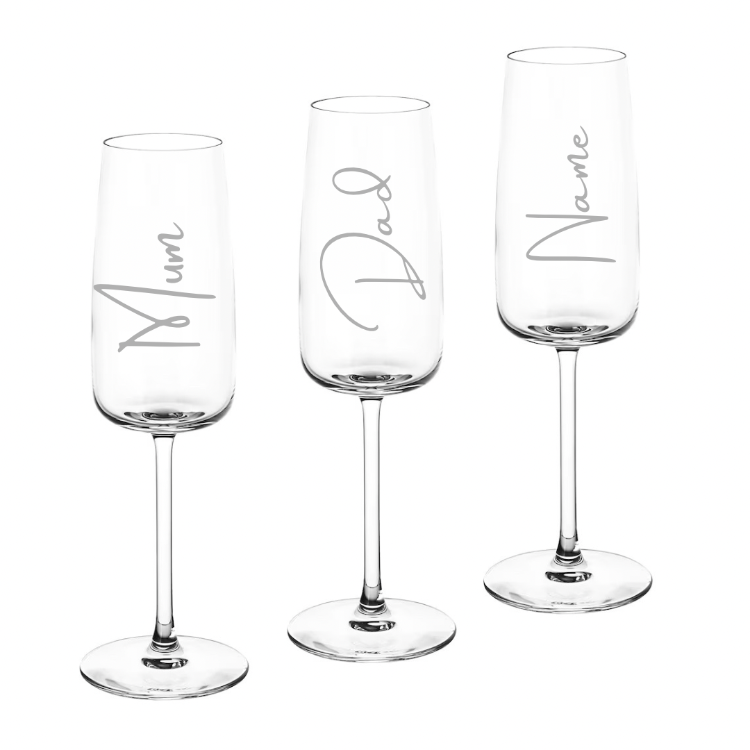 Personalised Gift: Personalised Champagne Glass, Any Name