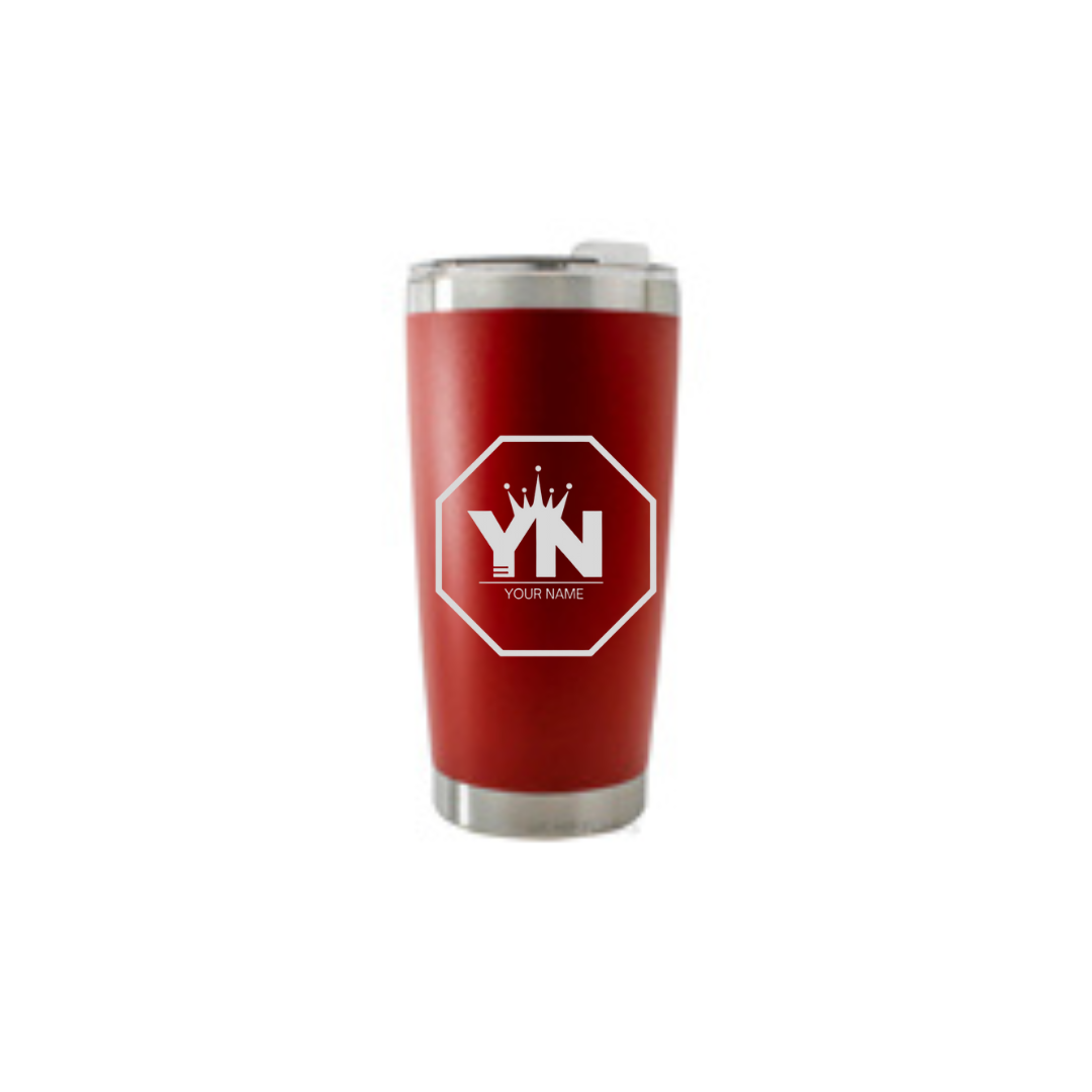 Personalised Gift: Thermal Travel Mug, Logo Design, Your Name & Initials
