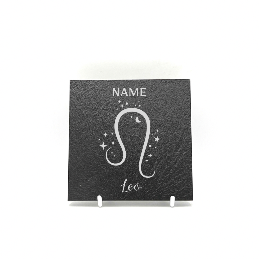 Personalised Gift: Personalised, Slate Coaster, Sign of the Zodiac, Star Sign & Any Name