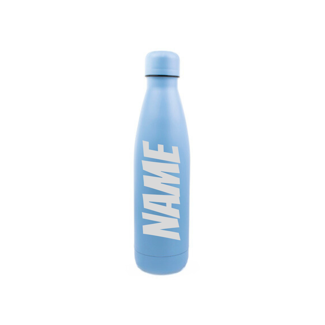 Personalised Gift: Steel Water Bottle, Any Club Name & Any Name