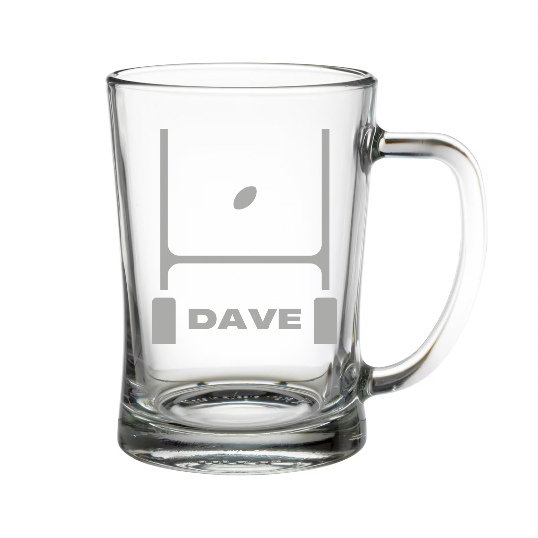 Personalised Gift: Beer Tanker, Rugby Design, Any Name
