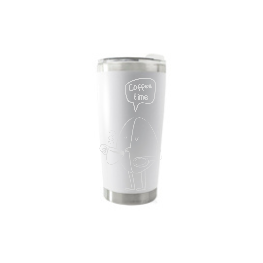 Personalised Gift: Thermal Travel Mug, Coffee Time Design
