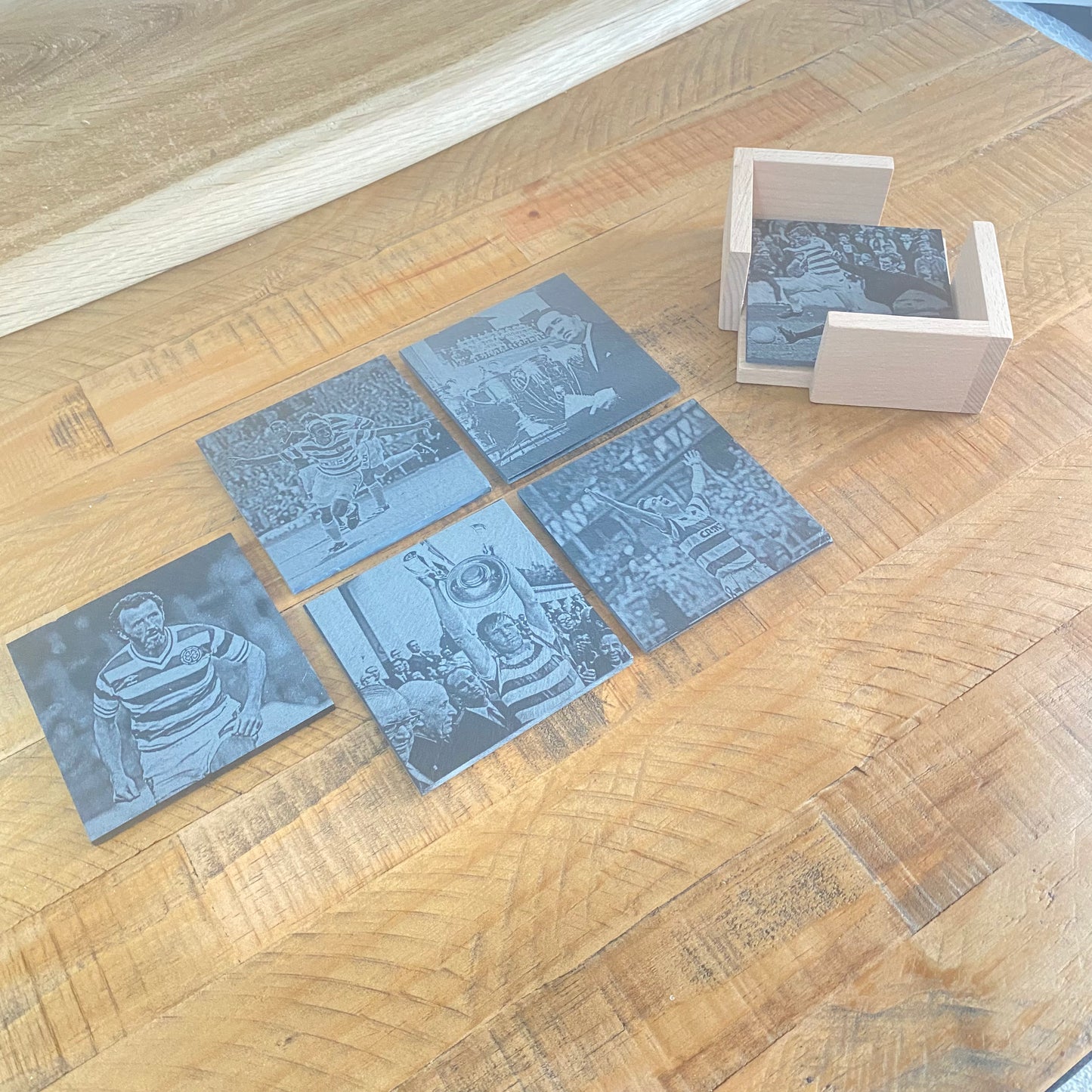 Personalised Gift: Celtic Legends, Slate Coaster Gift Set, With Box