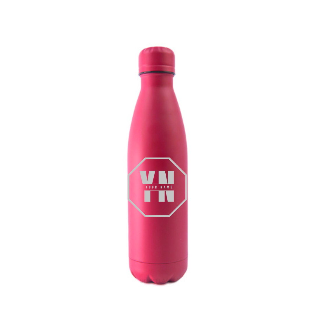 Personalised Gift: Steel Water Bottle, Personalised with Any Name & Initials