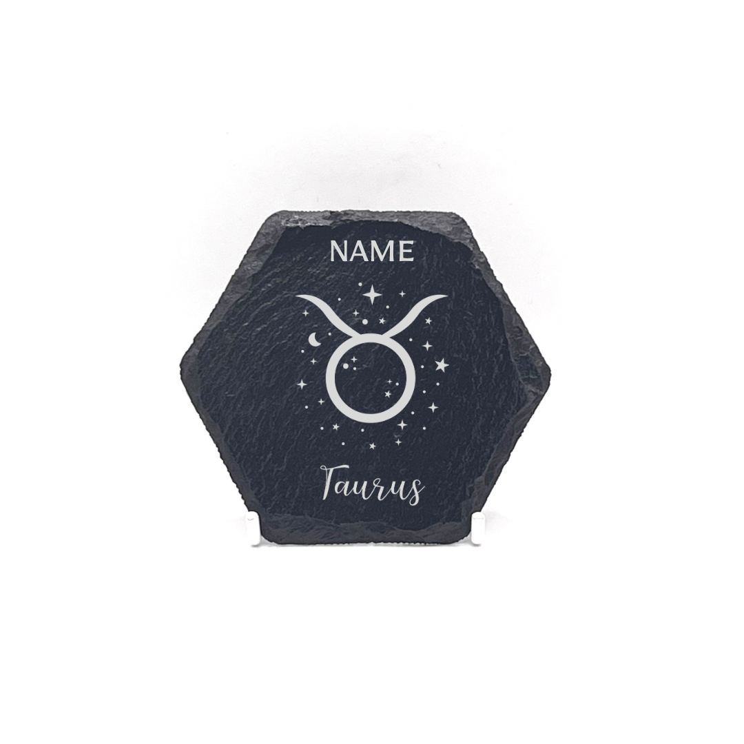 Personalised Gift: Personalised, Slate Coaster, Sign of the Zodiac, Star Sign & Any Name