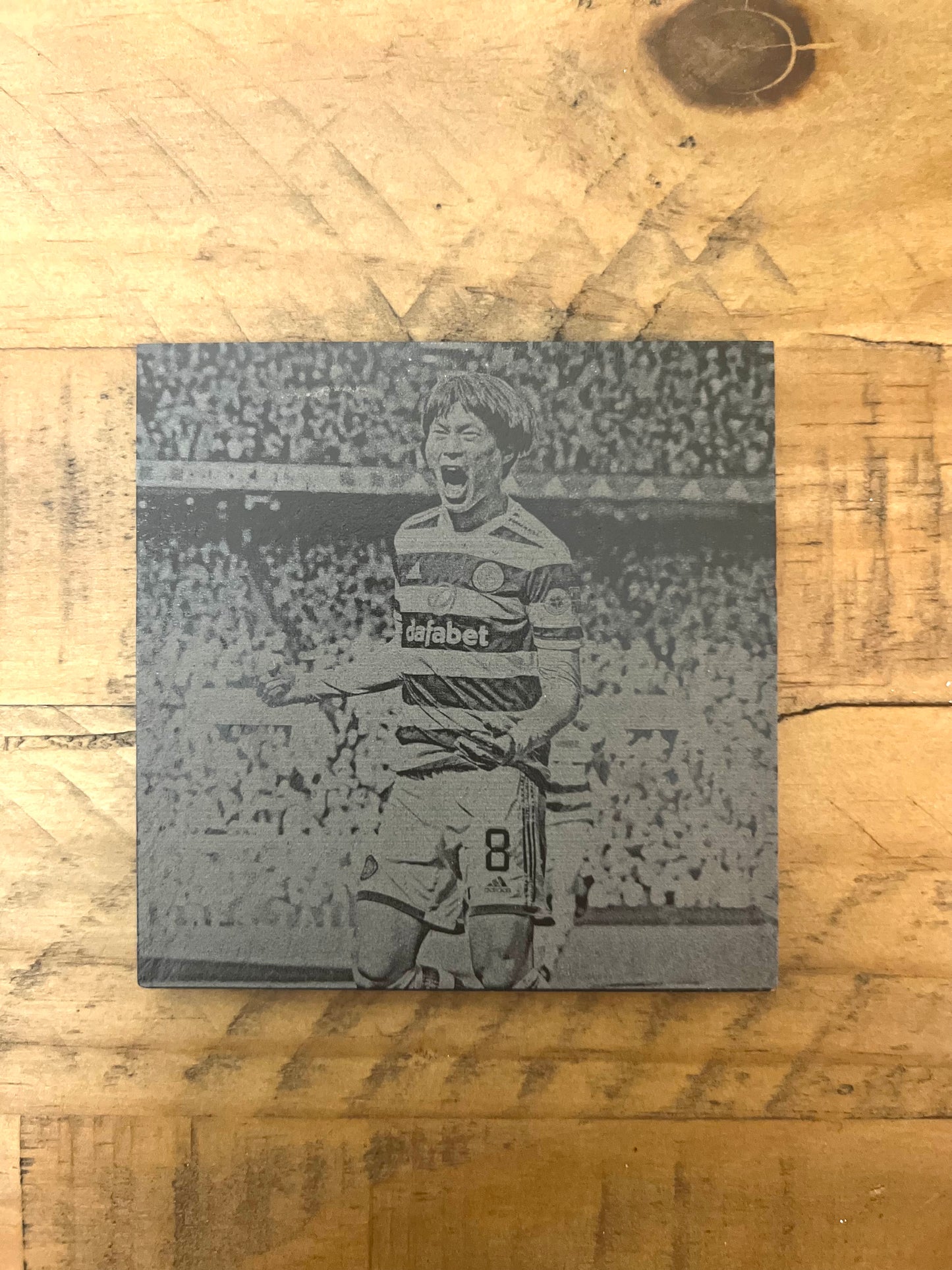 Personalised Gift: Celtic Champions Slate Coaster Gift Set, With Box
