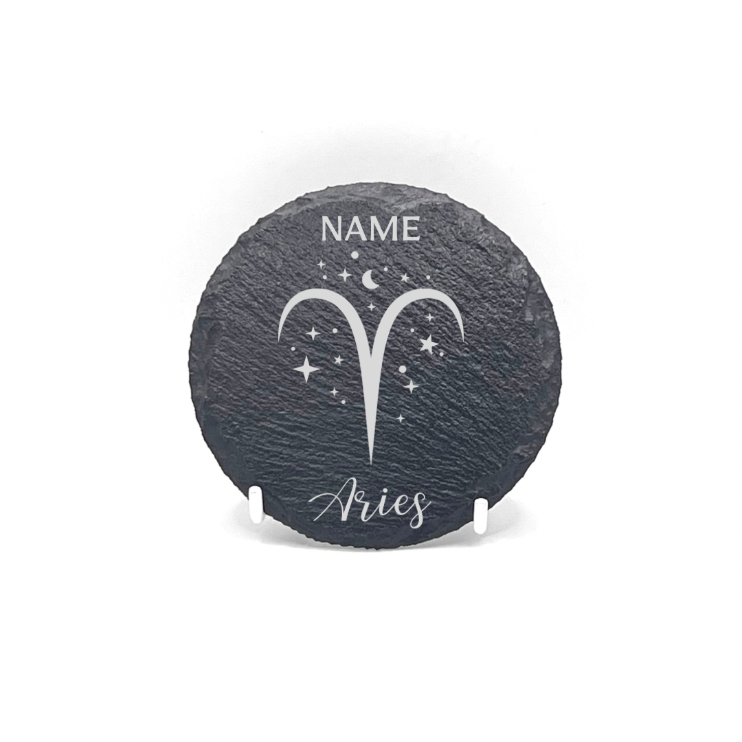 Personalised Gift: Personalised, Slate Coaster, Sign of the Zodiac, Star Sign & Any Name
