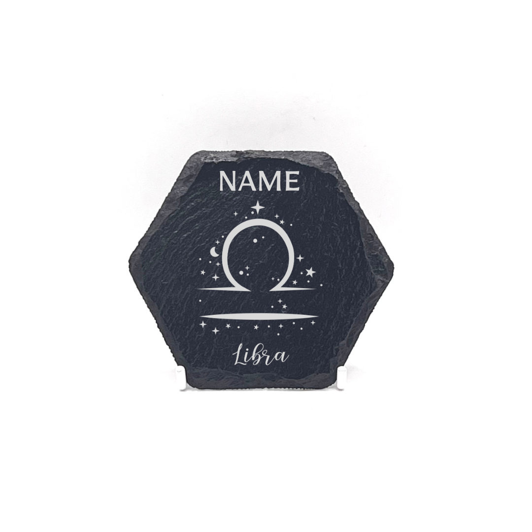Personalised Gift: Personalised, Slate Coaster, Sign of the Zodiac, Star Sign & Any Name