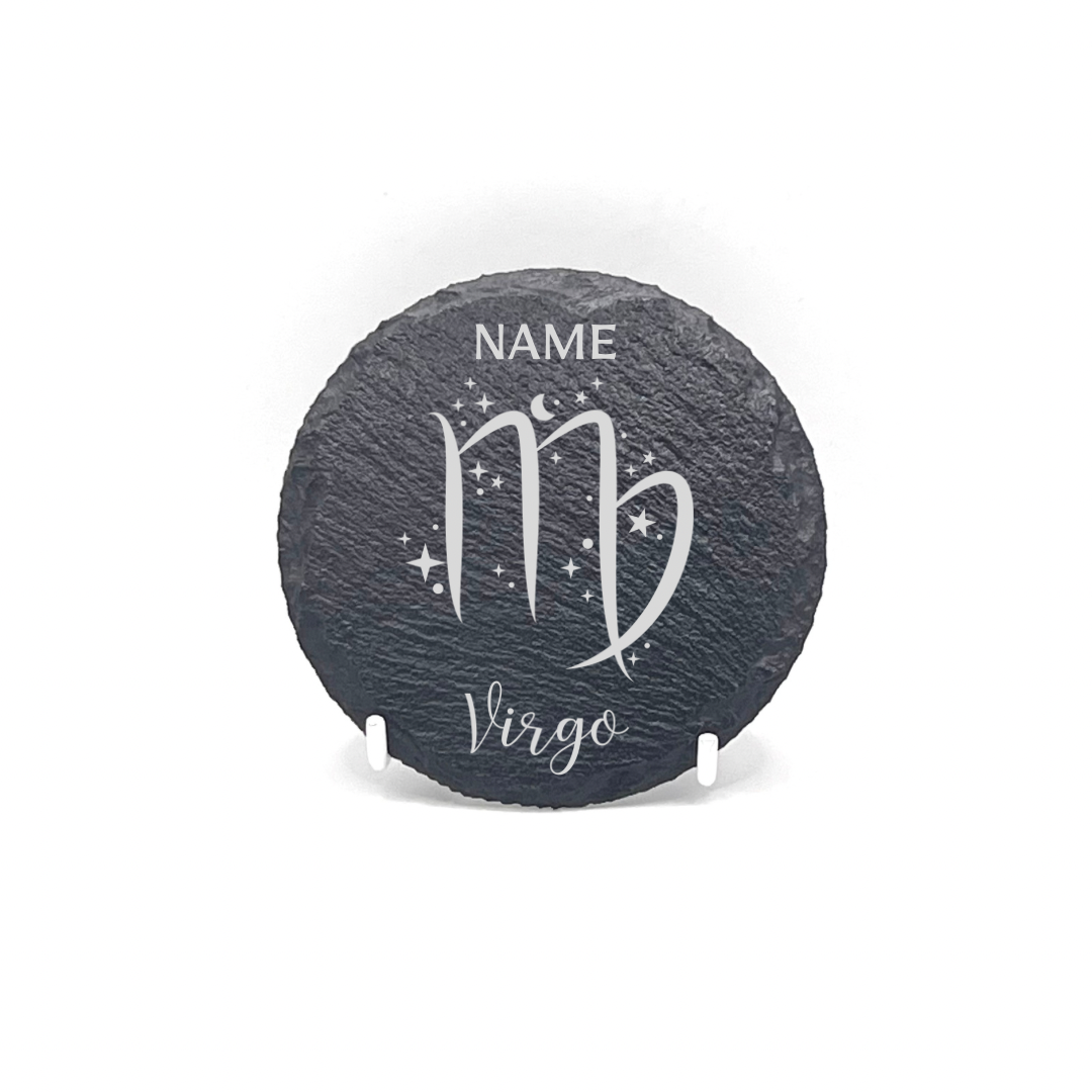 Personalised Gift: Personalised, Slate Coaster, Sign of the Zodiac, Star Sign & Any Name