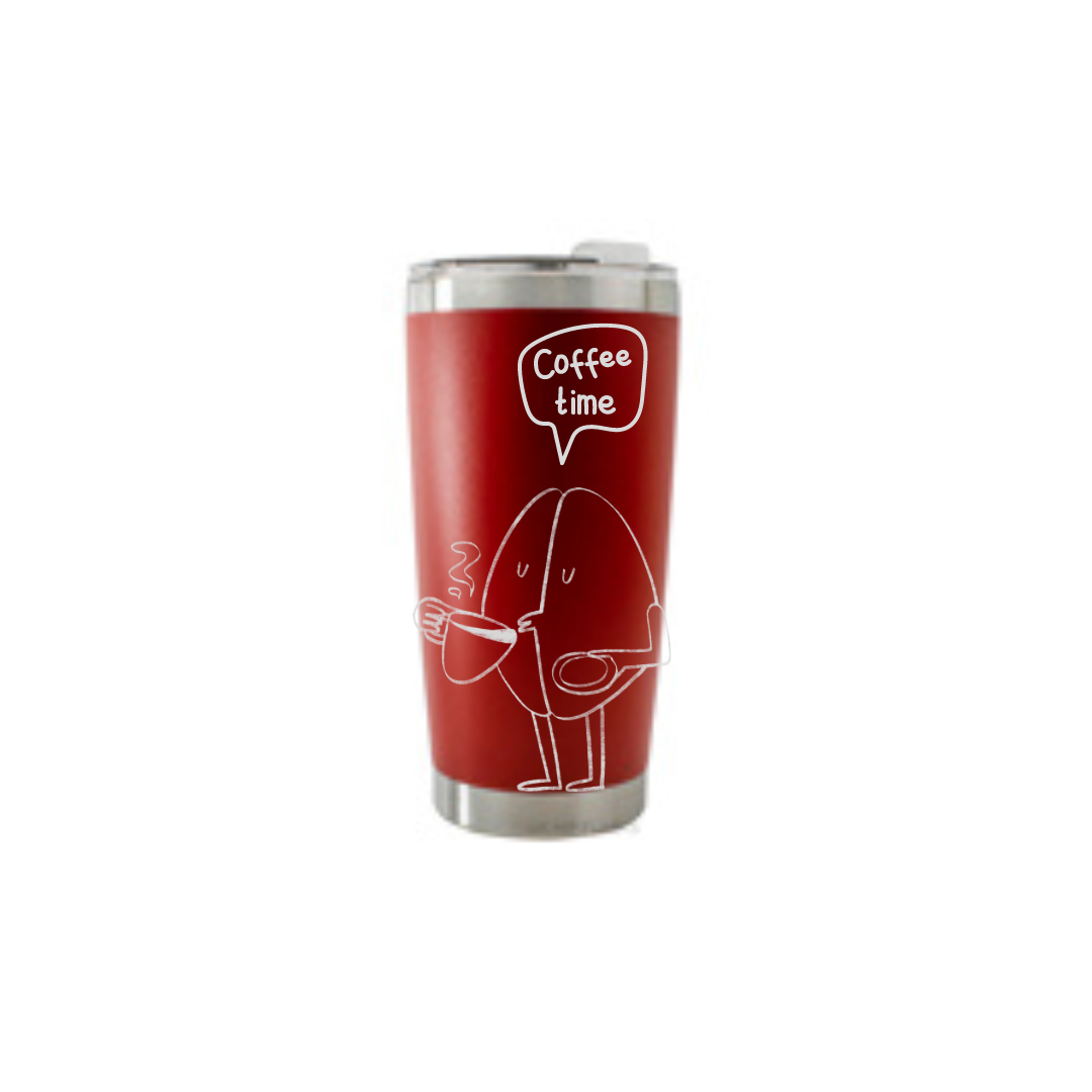 Personalised Gift: Thermal Travel Mug, Coffee Time Design