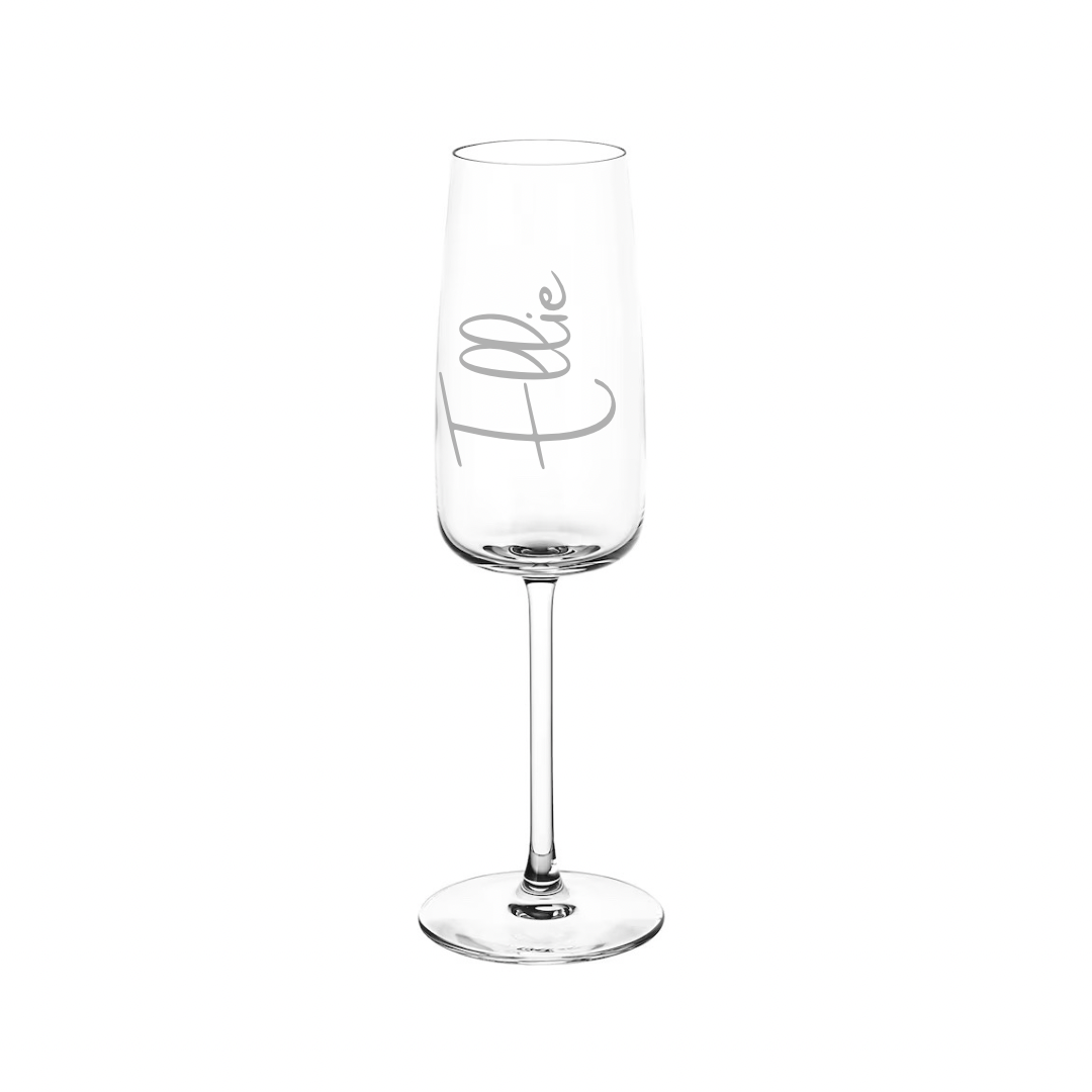 Personalised Gift: Personalised Champagne Glass, Any Name