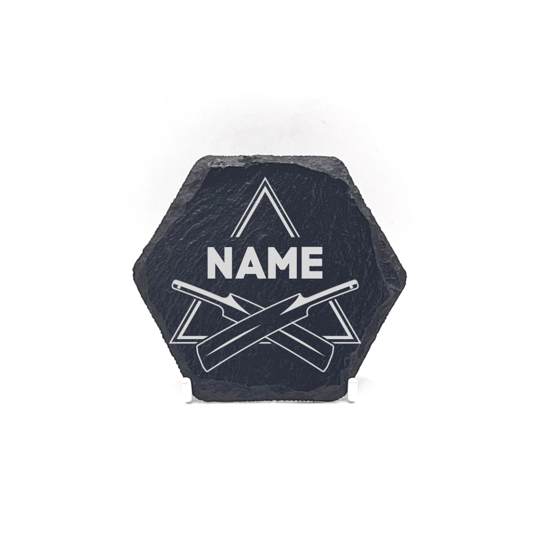 Personalised Gift: Slate Coaster, Cricket, Any Name