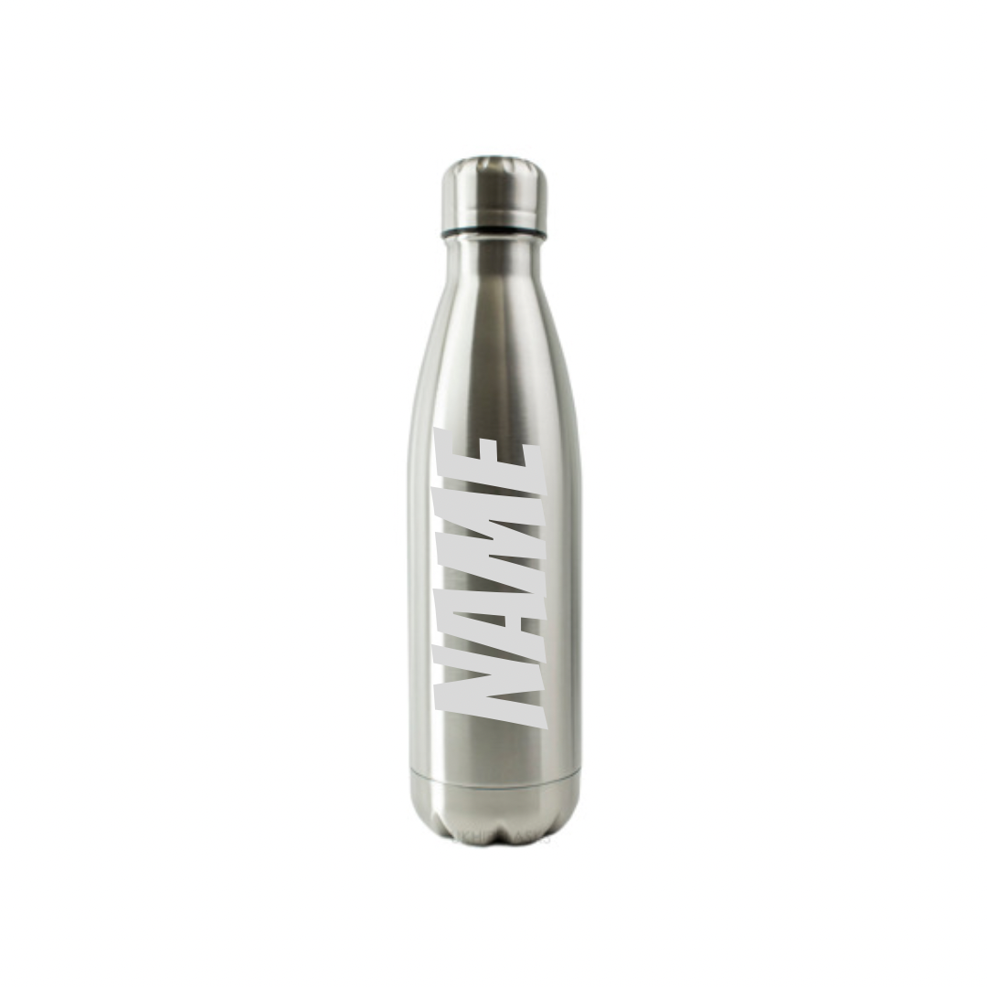 Personalised Gift: Steel Water Bottle, Any Club Name & Any Name