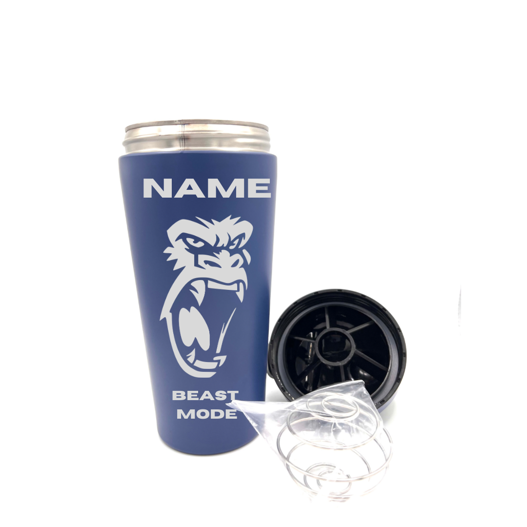 Personalised Gift: Custom Steel Protein Shaker, Fitness Gift