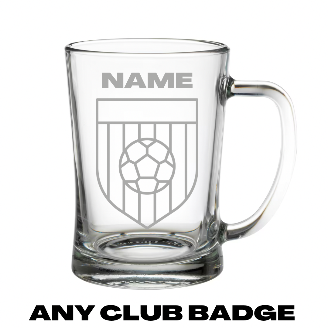 Personalised Gift: Beer Tanker, Football Design, Any Club Badge, Any Name
