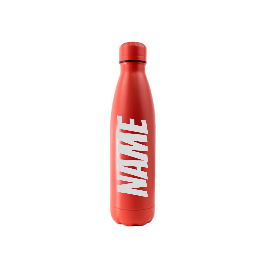 Personalised Gift: Steel Water Bottle, Any Club Name & Any Name