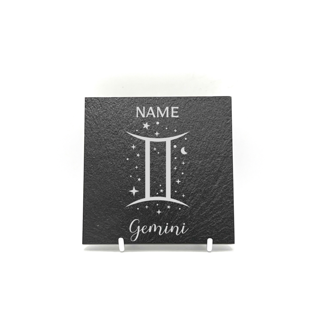 Personalised Gift: Personalised, Slate Coaster, Sign of the Zodiac, Star Sign & Any Name