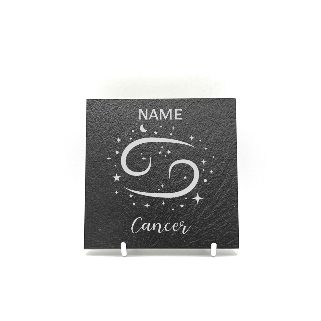 Personalised Gift: Personalised, Slate Coaster, Sign of the Zodiac, Star Sign & Any Name